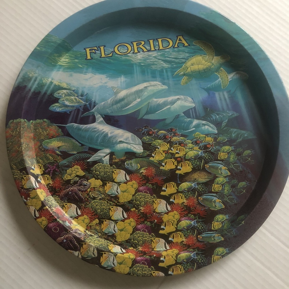 Sea Decor M Hoffman Metal Florida Sea Life Tray